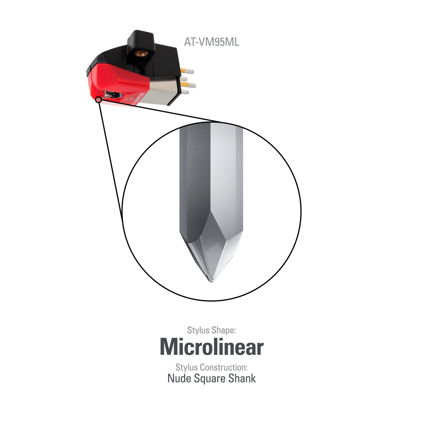 Product Image for the Audio Technica AT-VM95ML Moving Magnet Cartridge