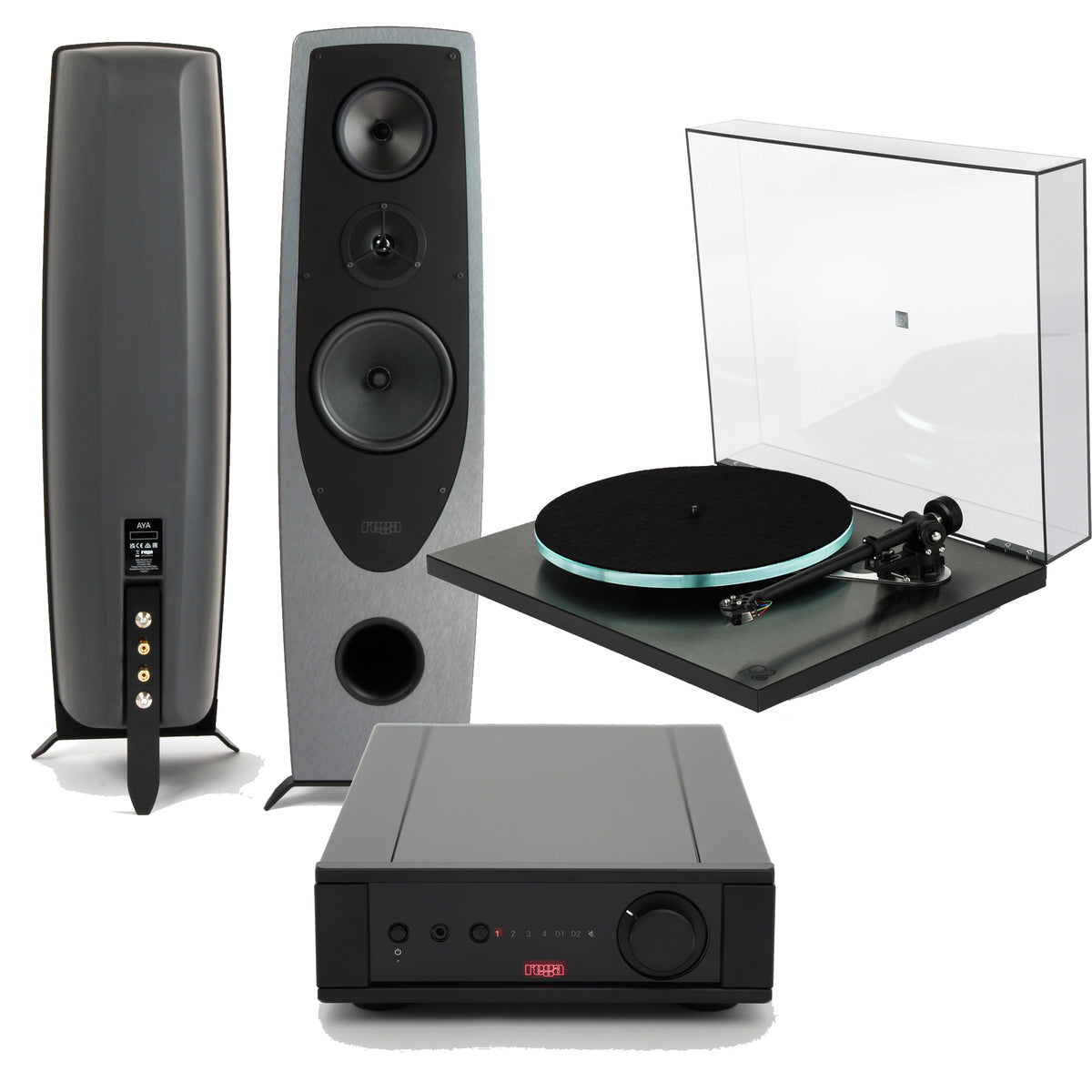 Rega Planar 3 RS Turntable, Brio MK7 Amplifier, Aya Speakers Package