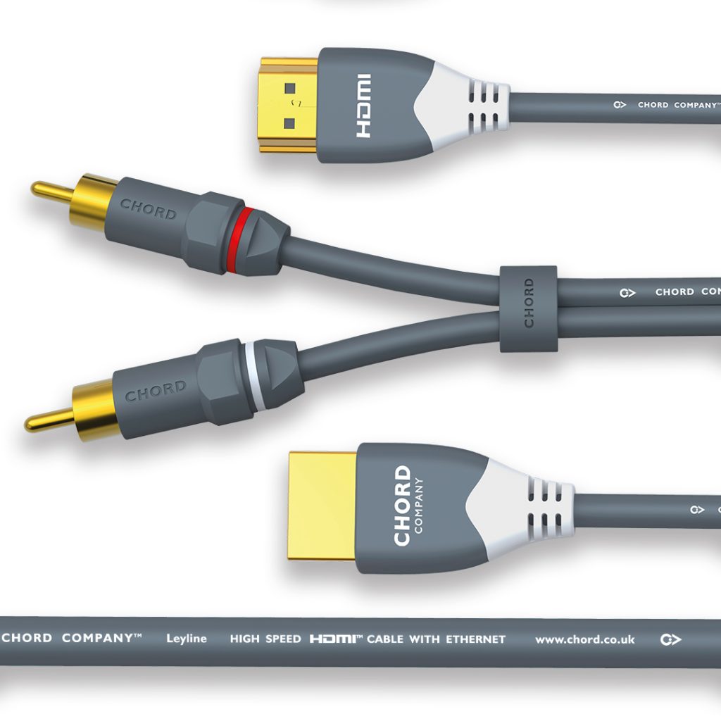 An image featuring the Chord Leyline HDMI Cable and RCA Cable.