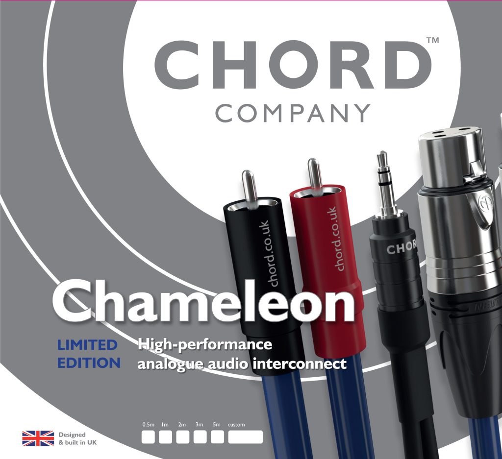 An image of the main box art of Chord Chameleon cables.