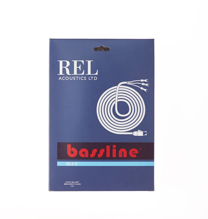 Product Image of the box for the REL Bassline Blue High Level Subwoofer Cable