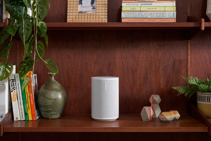Lifestyle image of a Sonos Era 100 Wireless Speaker in white