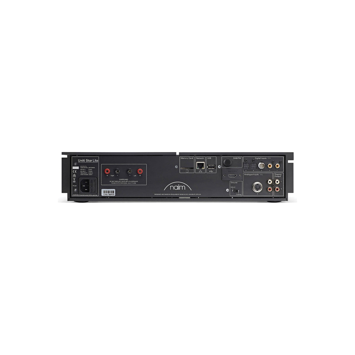 Product Image of the rear panel of the Naim Uniti Star Lite Integrated Streaming Amplifier