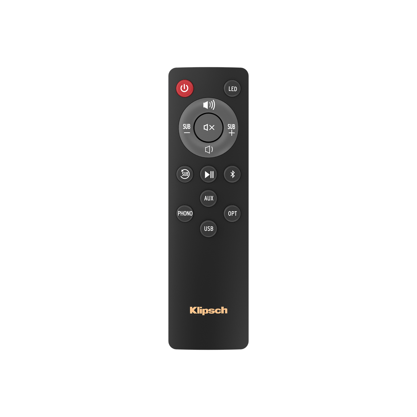 Product Image of the Klipsch R-40PM Powered Bookshelf Speakers Remote