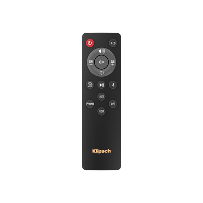Product Image of the Klipsch R-40PM Powered Bookshelf Speakers Remote