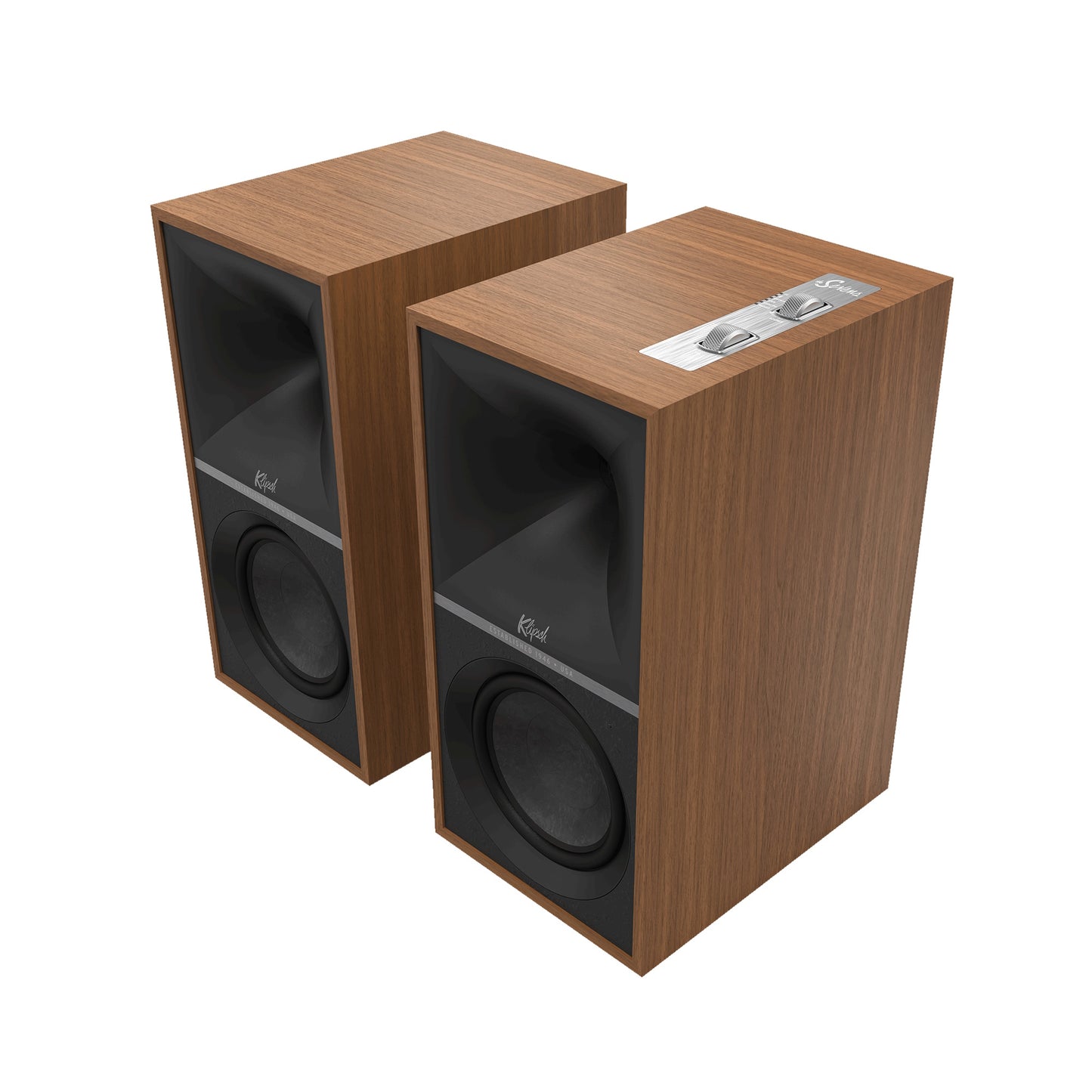 Product Image of the Klipsch The Sevens Powered Bookshelf Speakers in Walnut